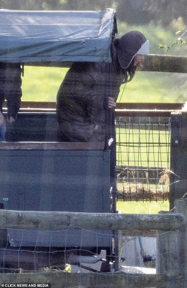 Cheryl prepares to step out of the Land Rover during the safari experience