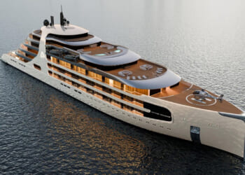 Inside 500ft invite-only Mercedes Maybach Ocean Club superyacht with 30 balcony suites, infinity pool & posh beach club