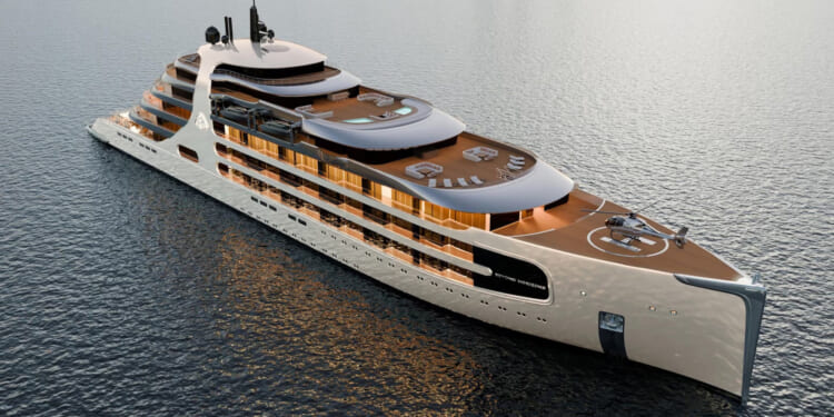 Inside 500ft invite-only Mercedes Maybach Ocean Club superyacht with 30 balcony suites, infinity pool & posh beach club