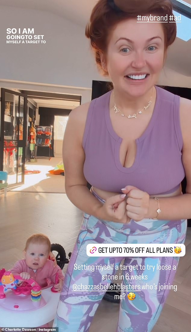 She added: 'I feel like I'm getting there and I'm loving seeing your messages saying "oh my god I can really see a difference", "you're smashing it, you've done so well"'