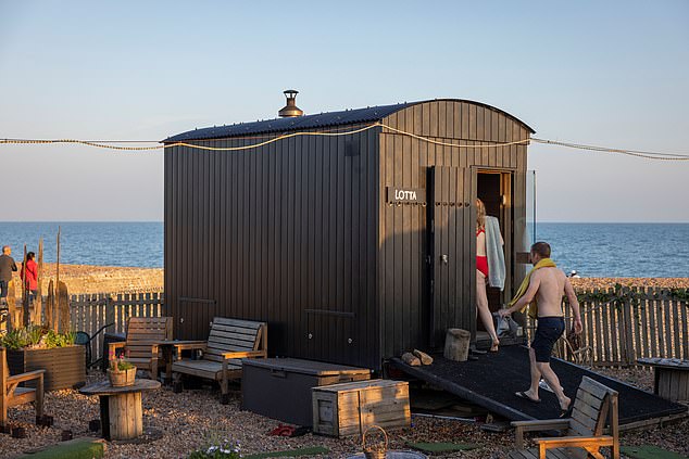 A sauna at Beach Box can be followed by a plunge in the seas