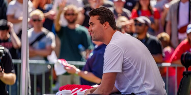 Charlie Kirk speaks at Utah Valley University on Sept. 10, 2025, in Orem, Utah.