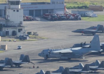 U.S. military aircraft are parked on the tarmac at Jose Aponte de la Torre Airport in Ceiba, Puerto Rico, on Jan. 3, 2025.