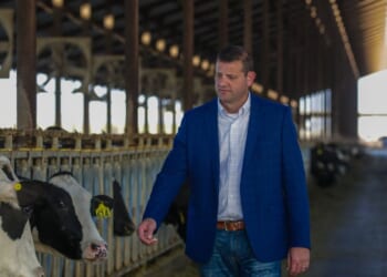 Rep. David Valadao, photographed on Oct. 21, 2022, in Hansford, California, is campaigning to keep his seat in Congress.