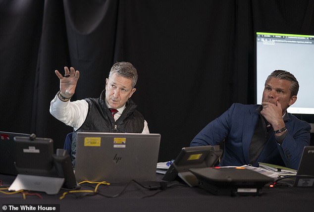 General Dan Cain details the mission operations to President Trump at Mar-a-Lago