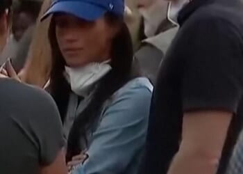 Harry and Meghan were branded 'disaster tourists' and 'ambulance chasers' by Hollywood actress Justine Bateman, after footage showed the couple hugging victims of the hellish wildfires at an evacuation centre in Pasadena