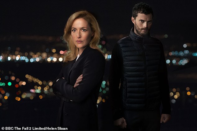 Gillian Anderson plays DSU Stella Gibson, while Jamie Dornan plays protagonist Peter Paul Spector (pictured)