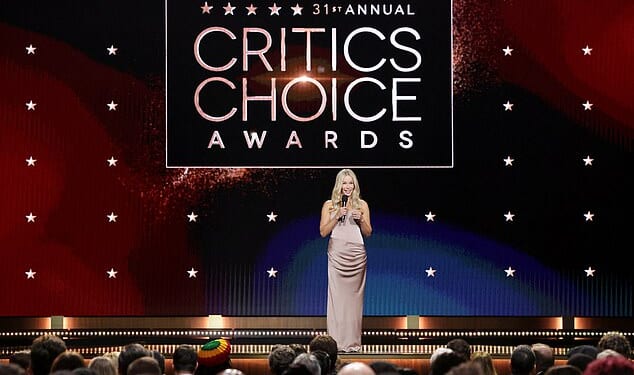 The Critics Choice Awards has come under fierce fire for the 'disrespectful' way it announced the 'lesser' awards. Host Chelsea Handler is seen on stage during the awards show