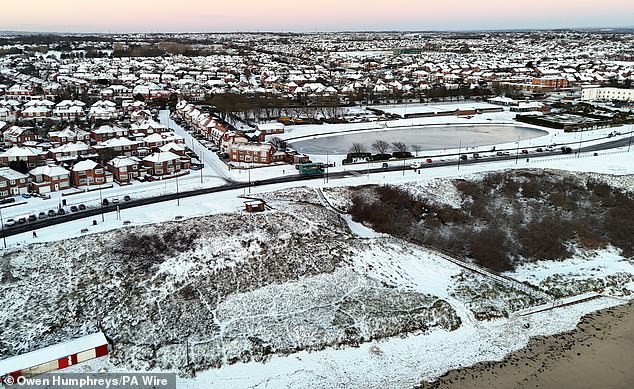 NORTH TYNESIDE -- A wintry snow scene over Tynemouth on the north east coast of England, January 4, 2026