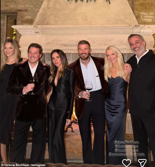 Despite their heartache, David and Victoria Beckham put on a brave face as they hosted a New Year's party with friends at their £12million Cotswolds home