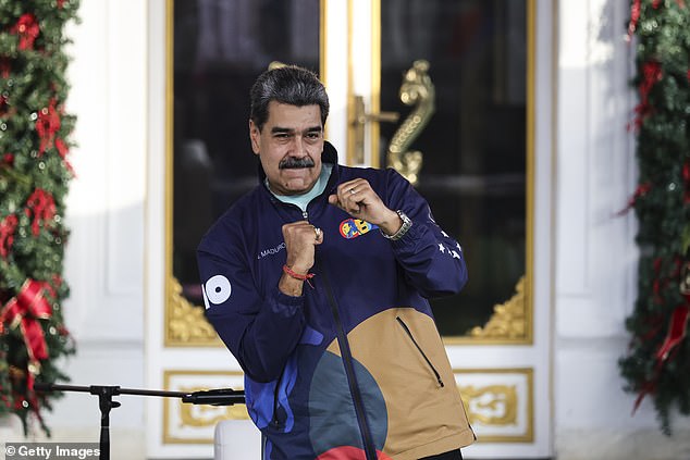 Mr Trump authorised the operation in the South American country on Saturday which culminated in special forces capturing Maduro (pictured last year) and his wife Cilia Flores