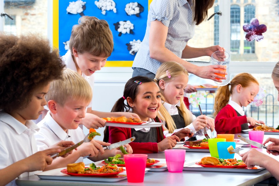 Children Eating School Dinners
