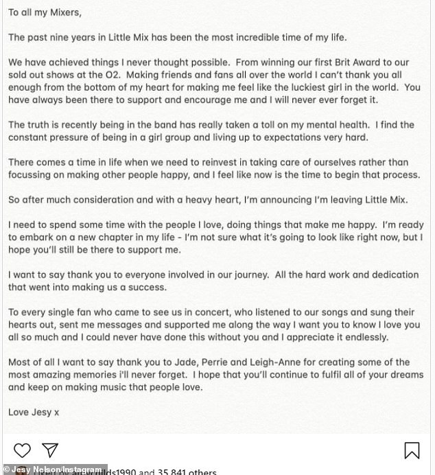 She took to Instagram to share a heartfelt statement where she revealed she wants to focus on things that make her 'happy'