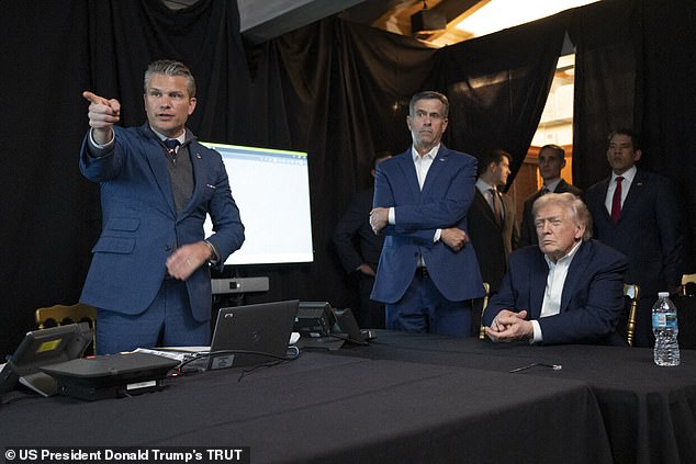 This image posted on US President Donald Trump's Truth Social account on January 3, 2026, shows, L/R, US Secretary of Defense Pete Hegseth, CIA Director John Ratcliffe, and President Donald Trump at Mar-a-Lago in Palm Beach, Florida, watching a remote feed of the US military's mission to capture Venezuela's President Nicolas Maduro on January 3, 2026
