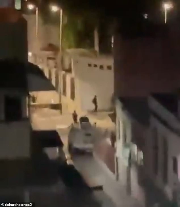 Locals said 'anti-aircraft' blasts were heard from the general vicinity of the presidential palace after days of chaos in the streets since Maduro and his wife were captured from their home and whisked to America to face drug trafficking charges