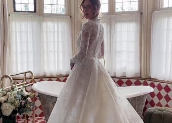 Holly Ramsay shared the first picture of her wedding dress in intimate behind the scenes moment on Instagram on Tuesday as she talked about her 'dream come true' nuptials