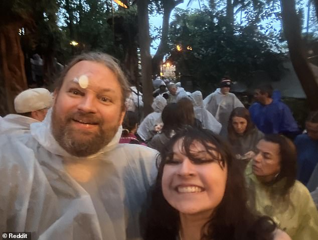 Bystanders said the father was visiting the Anaheim theme park in California from Washington state, and he was beaten as his 17-year-old daughter watched in horror. (Pictured: An image a Reddit user who said she was his daughter posted in the aftermath of the attack)