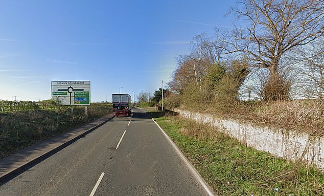The vehicle left the carriageway between Dinnington and Todwick, near Rotherham, South Yorkshire, pictured