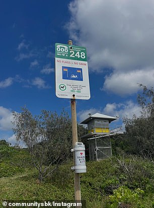 Community SBK shark bite kits are always placed as near as possible to the shore in a highly visible and accessible spot