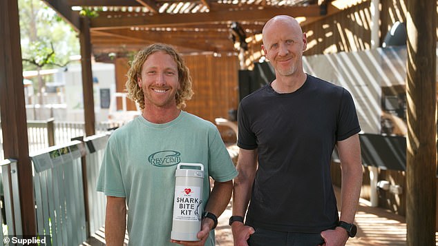 Danny (left) had the opportunity to share his potentially life saving idea with GoFundMe CEO Tim Cadogan (right)