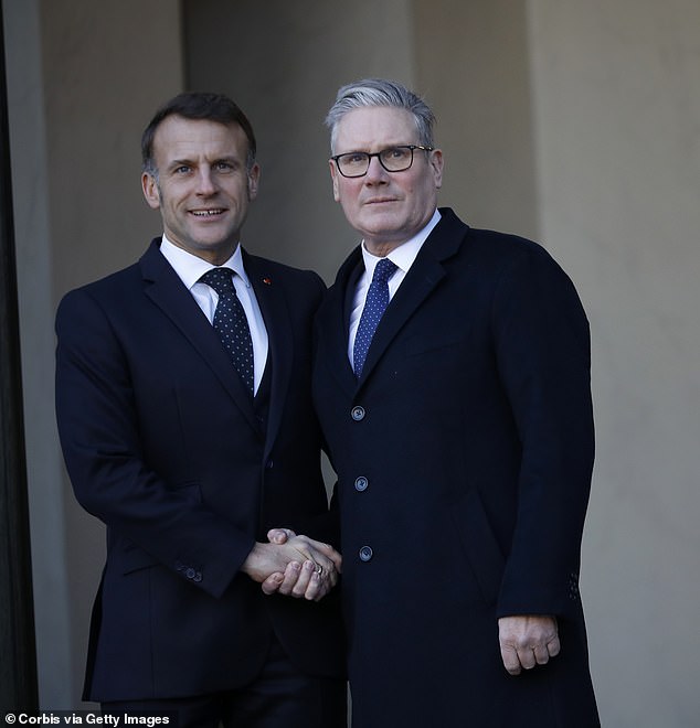 The joint statement was from leaders including Sir Keir Starmer and French President Emmanuel Macron (pictured on January 6)