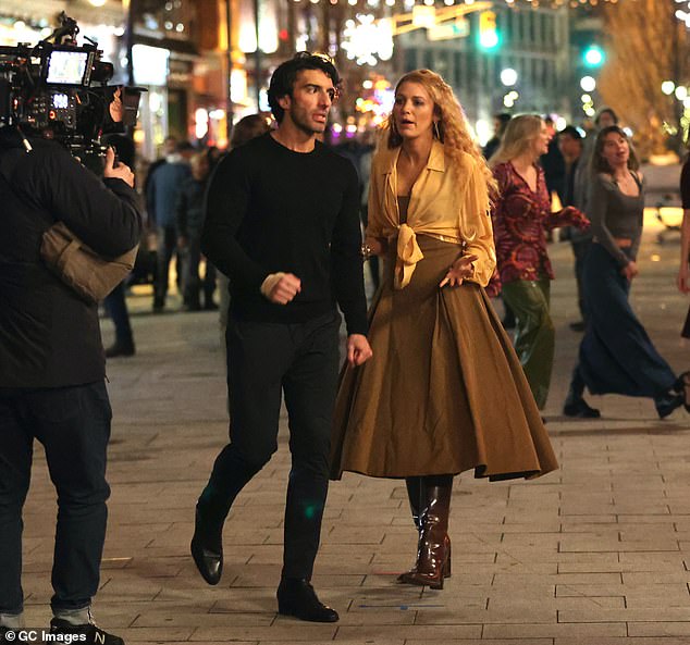 Baldoni and Lively pictured filming It Ends With Us in New Jersey in 2024