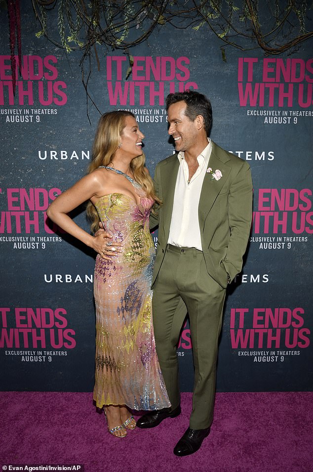 Lively and Ryan Reynolds shared a loving moment at the film's premiere in NYC in 2024
