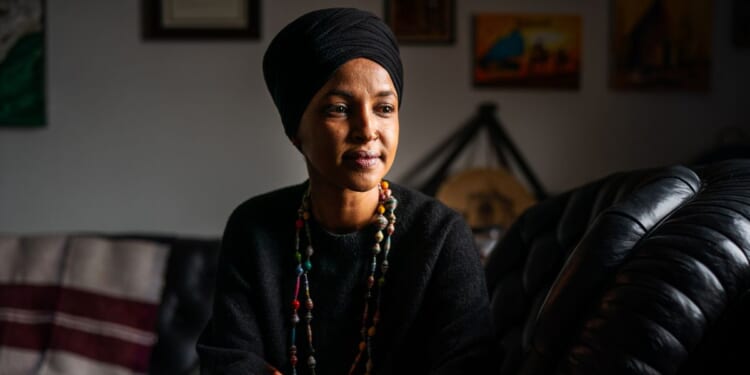 U.S. Rep. Ilhan Omar poses for a portrait in her office on Capitol Hill on Dec. 10, 2025.