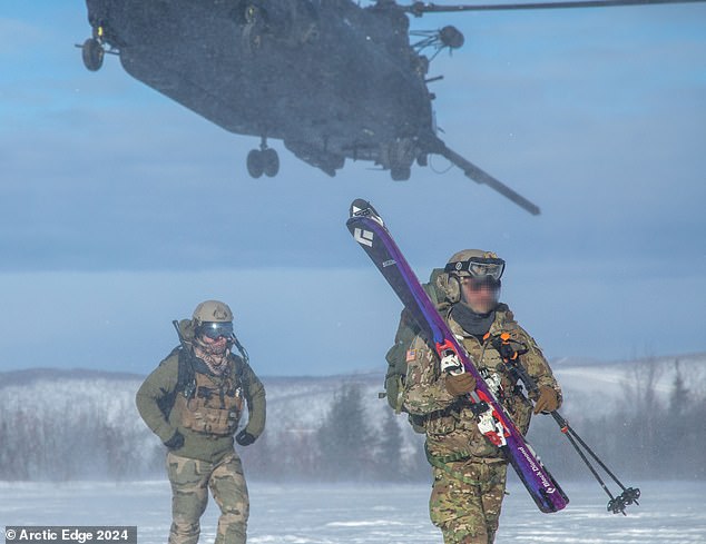 US Army Green Berets are seen during Arctic Edge 24 in Greenland. The territory is known for its untapped mineral wealth and NATO alliance