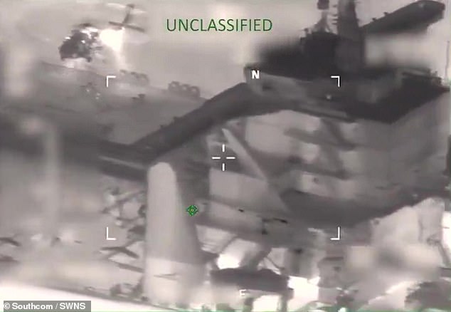 It was 'operating in international waters and conducting illicit activities in the Caribbean Sea,' the US military said