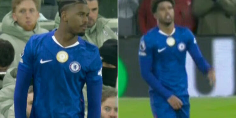 Chelsea star Andrey Santos subbed off just seconds after he is hit in privates with blistering shot