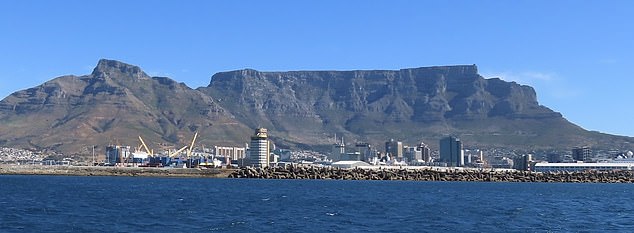 Weinstein landed in large boulders close to a popular hiking trail in Table Mountains (pictured)