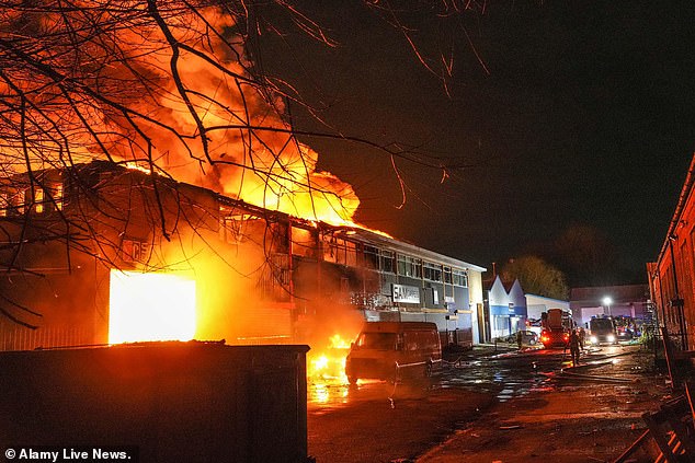 Fourteen fire engines and around 75 firefighters were called to the scene on Seeleys Road on the Tyseley Industrial Estate at 7.13pm