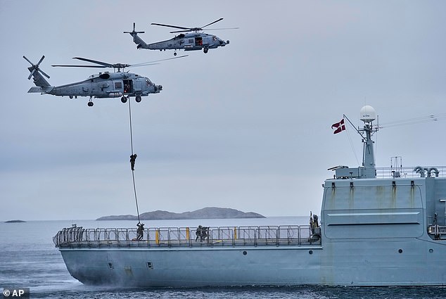 Danish military forces participate in an exercise with hundreds of troops from several European NATO members in the Arctic Ocean in Nuuk, Greenland in September 2025