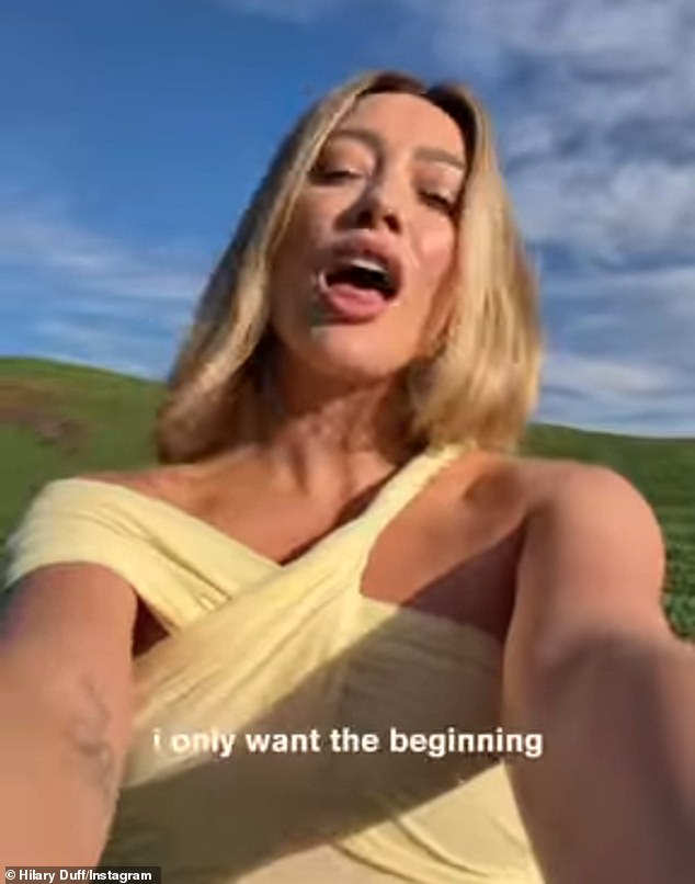 Duff shared a video of herself singing along to the song's racy lyrics, which feature a line about performing a wild sex act in public