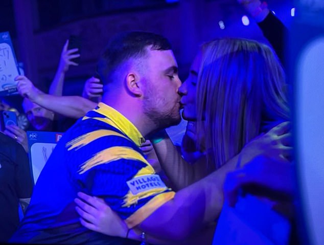 Luke was seen on TV kissing his girlfriend Faith Millar during the World Matchplay Darts