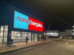 The Home Bargains store on Henderson Road, Inverness, at night.