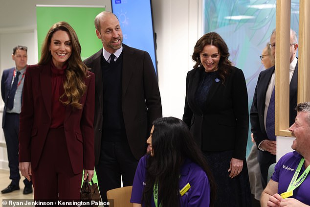 William hailed the for being 'diligent' and Kate celebrated the 'interaction' between patients and volunteers
