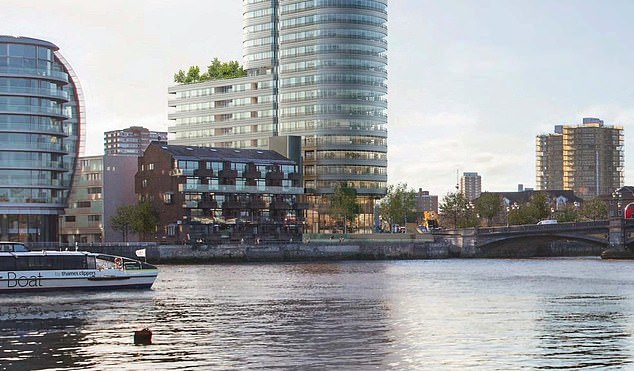 The planning committee agreed the structure would be too big for the constrained site, ruin the city skyline, and 'devastate' neighbours' lives (Pictured: an artists rendition of the plans)