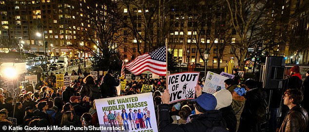Mandatory Credit: Photo by Katie Godowski/MediaPunch/Shutterstock (16244296a) Hundreds of anti-ice protestors rallied in Foley Square in response to ICE killing Minneapolis resident Renee Good on January 7, 2026  Anti-ICE Protestors Rally, New York, USA - 07 Jan 2026
