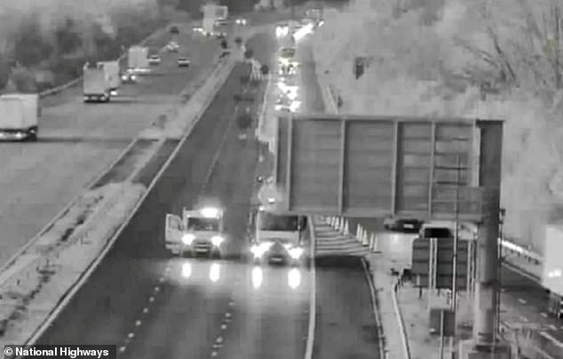 The M5 pictured on the night Logan died after being hit by a car on the southbound carriageway