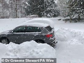 Snow in Alford, Aberdeenshire, yesterday