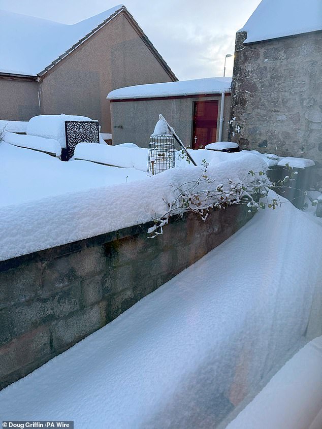 Locals in Insch, pictured yesterday, say the conditions are 'remarkable' and 'exceptional'