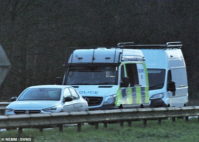 The scene of the crash where three mothers were killed in a single vehicle crash on the A46