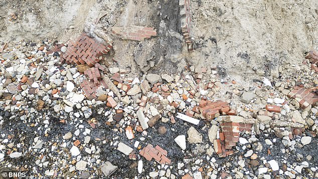 Bricks from the Victorian toilet block were unearthed by the erosion from the sea