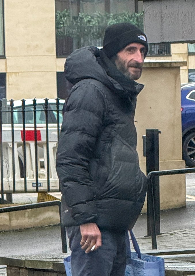Terrence White arriving at Cheltenham Magistrates Court to answer charges for trying to steal bicycles from the car park of GCHQ.