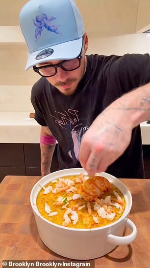 Yet the aspiring chef, 26, did not respond to the report when he took to social media shortly afterwards, instead uploading a video of himself cooking lobster mac and cheese