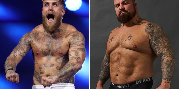 Jake Paul called out by ex-World's Strongest Man Eddie Hall despite EIGHT STONE weight difference