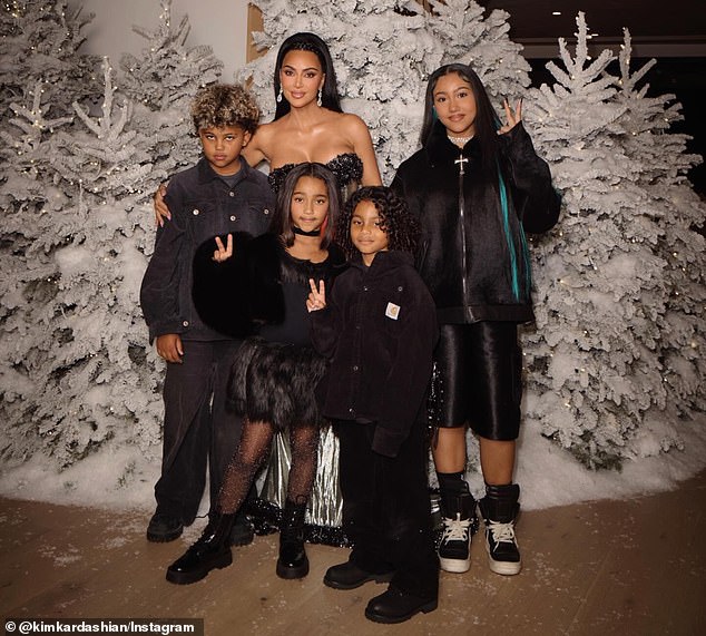 Kim has four children, North, Saint, Chicago and Psalm, with ex Kanye West