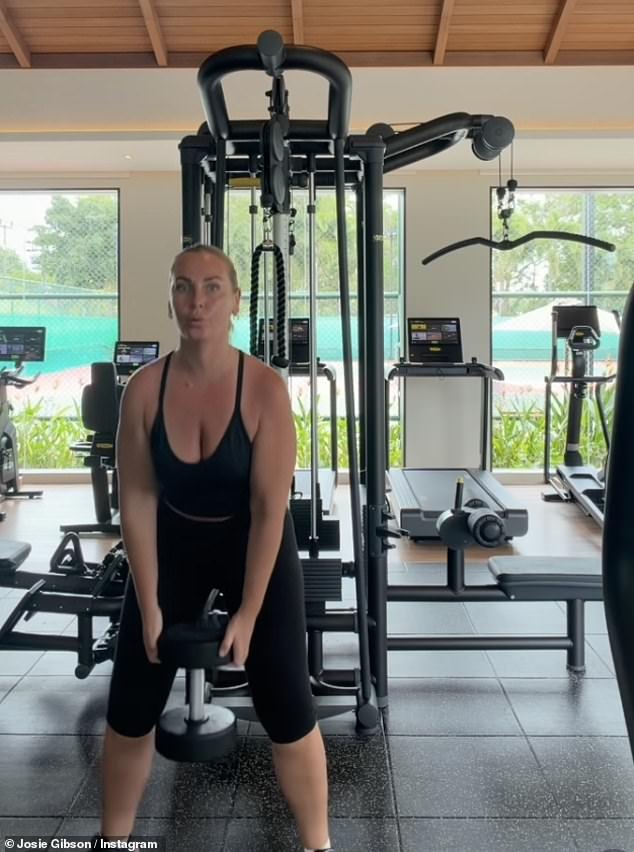 The TV personality, 40, donned black workout gear as she completed a gruelling gym session, opening up about her condition and current circuit routine in the hope it would 'inspire someone out there'